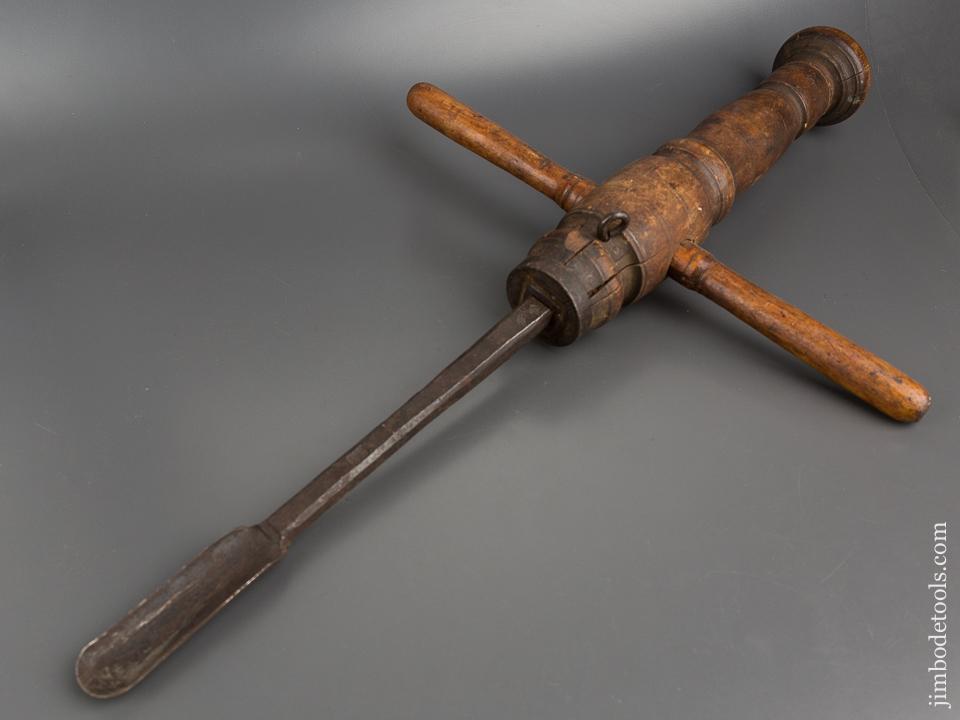 Awesome 18th Century Breast Auger with 1 2/8 inch Spoon Bit - 81394R