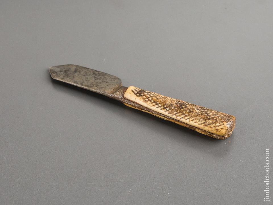 Beautiful 5 3/4 inch Bone-Handled Leather Working Knife By W.R. NEVILL - 81413R