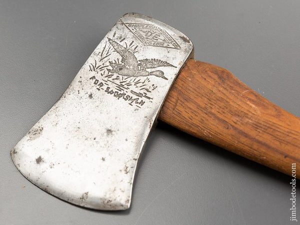 Extra Fine! SHAPLEIGH HARDWARE CO. SPORTSMEN Axe WITH Embossed Duck Motif - 81446R