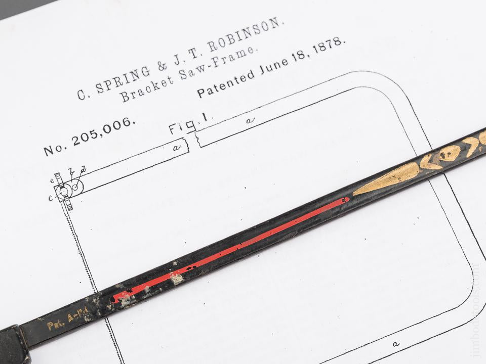 Early Cast Iron Fret Saw by SPRING & ROBINSON with Original Paint - 81452R