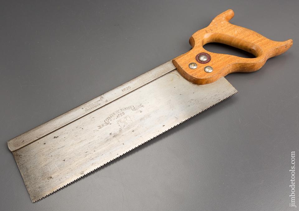 LIKE NEW 12 point 12 inch Crosscut TYZACK, SONS & TURNER No. 25 Back Saw - 81518