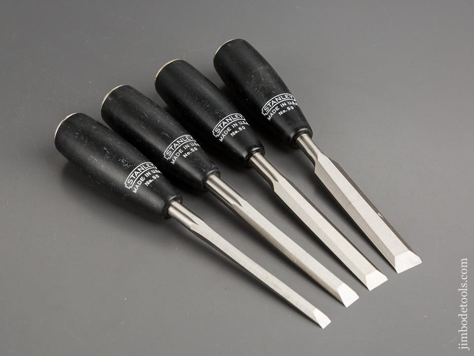 MINT Set of Four STANLEY No. 50 Chisels with Composite Handles UNUSED - 81547