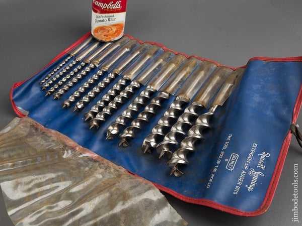 Complete Set of 13 RUSSELL JENNINGS Auger Bits in Original Roll - 81558
