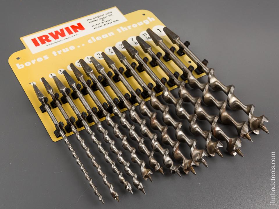 Complete Set of IRWIN Auger Bits on Mint IRWIN Display - 81564