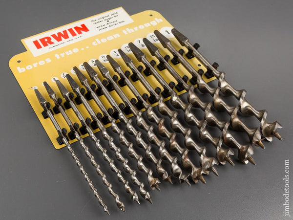 Complete Set of IRWIN Auger Bits on Mint IRWIN Display - 81564