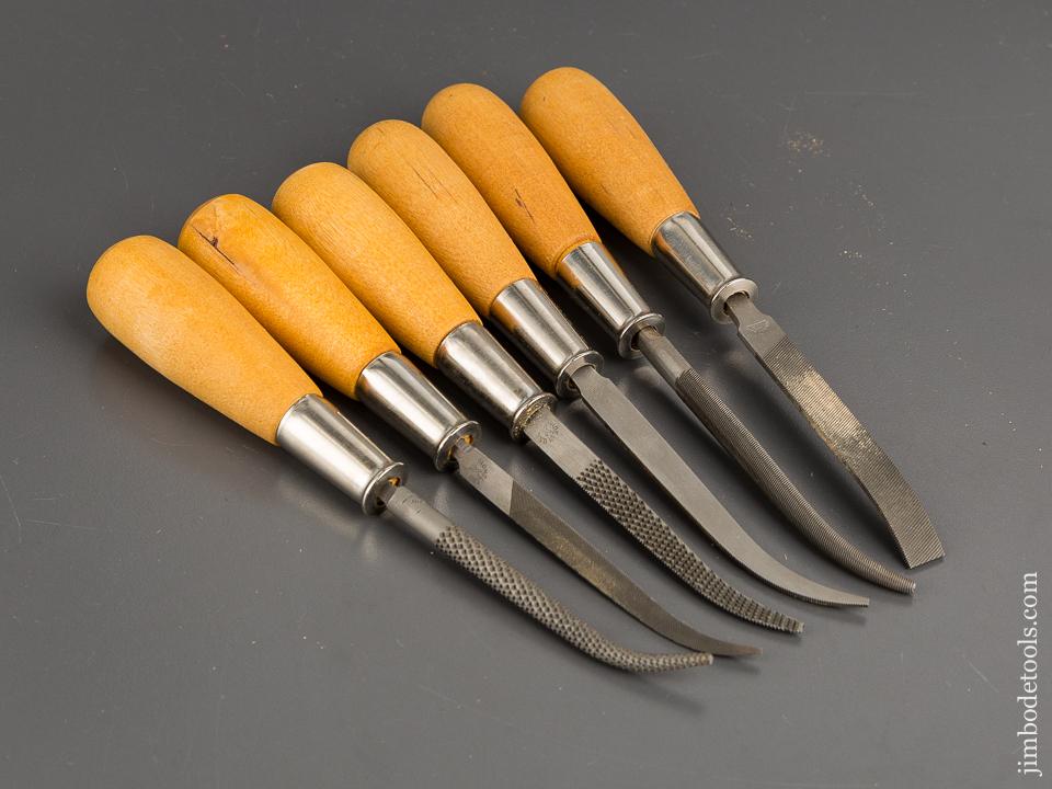 Set of Six NICHOLSON No. 21450 Bent Rifflers In Original Box NEW OLD STOCK - 81567