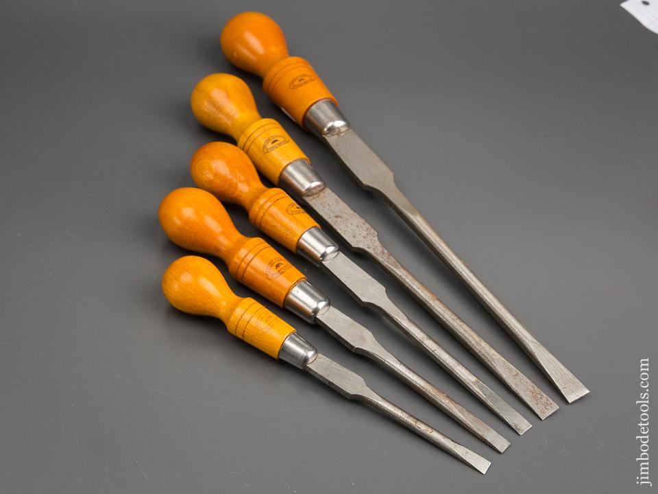 Set of Five CROWN TOOLS Screwdrivers NEAR MINT - 81585