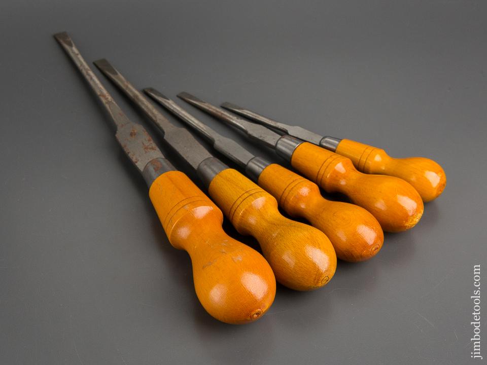 Set of Five CROWN TOOLS Screwdrivers NEAR MINT - 81585