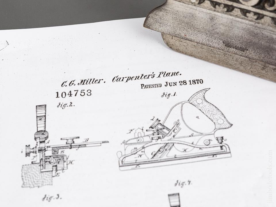 MILLER's Patent June 28, 1870 STANLEY No. 43 Adjustable Plow Plane EXTRA FINE - 81589