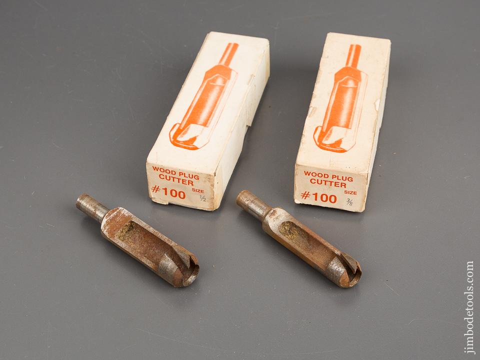 1/2 inch and 3/8 inch CONN VALLEY MFG No. 100 Wood Plug Cutters in Original Boxes - 81648