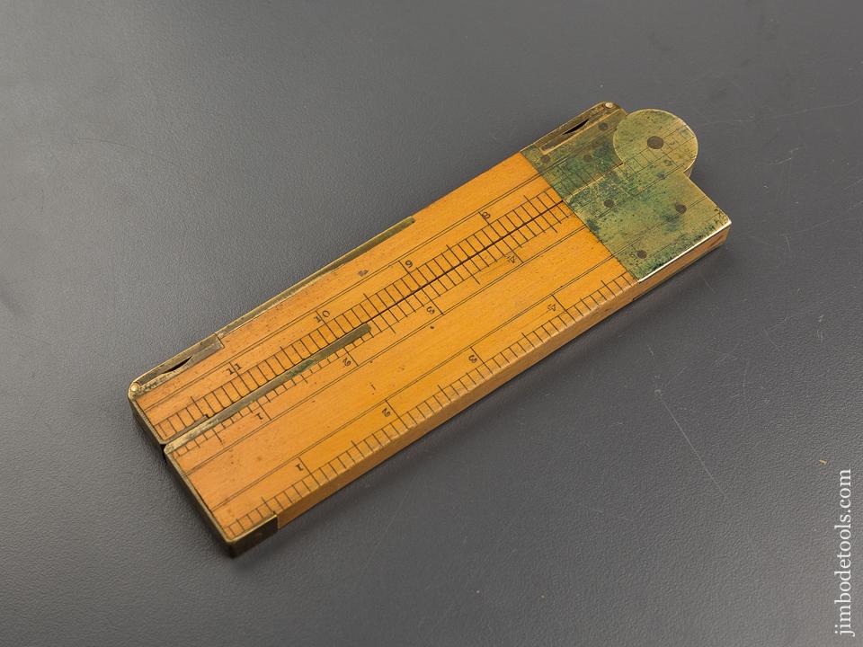 Extra-Fine! Boxwood and Brass One Foot Two-Fold Clinometer in Leather Sheath by SHORT & MASON LONDON - 81708R