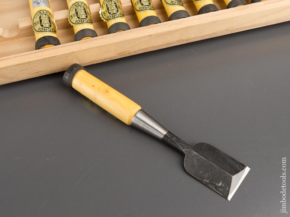 MINT Set of Ten IYOROI Boxwood Handled Chisels in Fitted Wooden Box NEW - 81714R