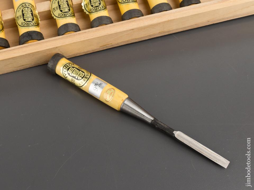MINT Set of Ten IYOROI Boxwood Handled Chisels in Fitted Wooden Box NEW - 81714R