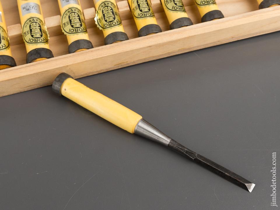 MINT Set of Ten IYOROI Boxwood Handled Chisels in Fitted Wooden Box NEW - 81714R