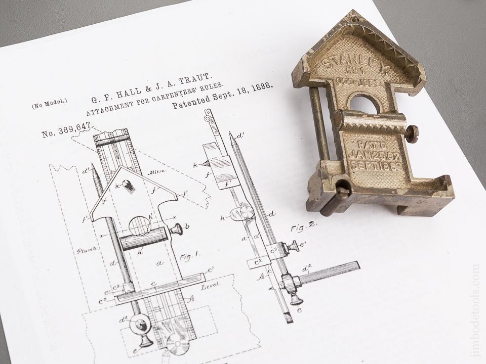 HALL & TRAUT Patent September 18, 1888 STANLEY No. 1 ODD JOBS COMPLETE on Twelve inch Rule - 81727