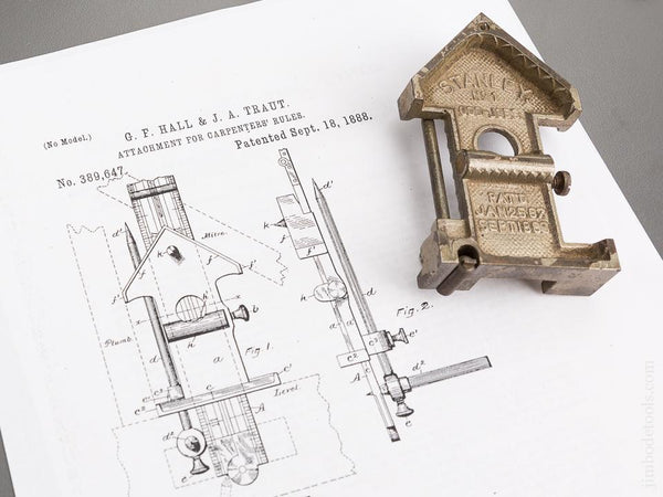 HALL & TRAUT Patent September 18, 1888 STANLEY No. 1 ODD JOBS COMPLETE on Twelve inch Rule - 81727