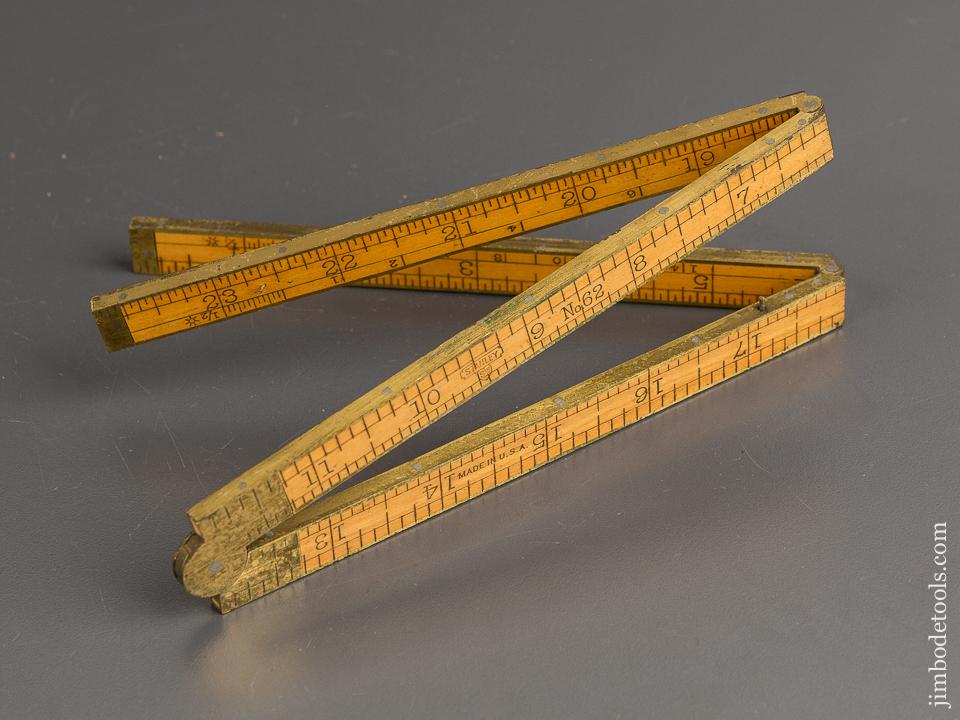 Mint STANLEY No. 62 Boxwood and Brass Two Foot Four Fold Carpenter's Rule SWEETHEART - 81739