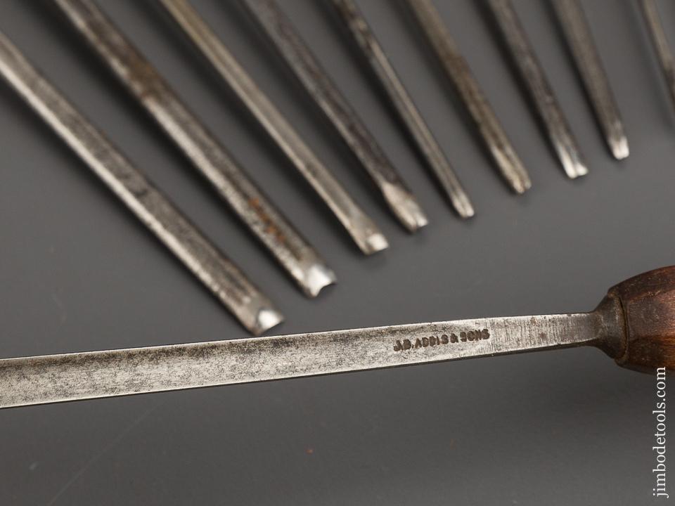 Set of 13 ADDIS Carving Tools with Mahogany Handles - 81740