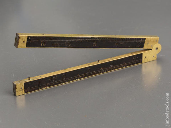 RARE Ebony and Brass Folding Rule - 81743U