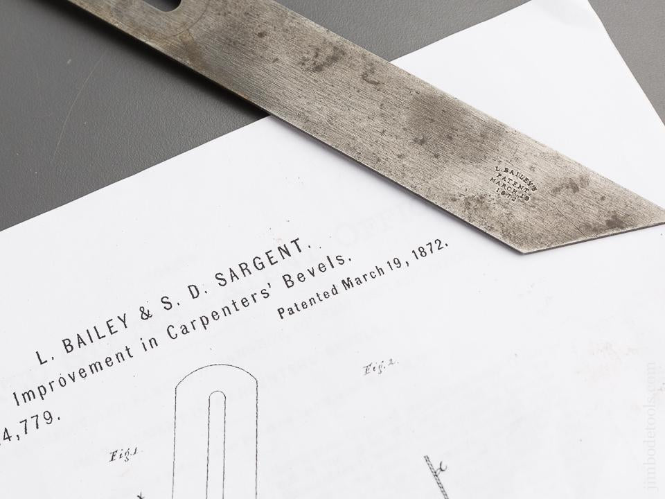 BAILEY & SARGENT Patent March 19, 1872 Ten inch Cam Lock Bevel - 81754