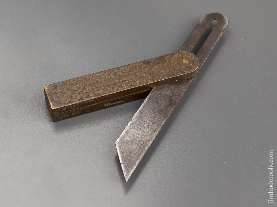 Fancy Brass 1867 HOWARDS Patent Eight inch Bevel with Level - 81770R