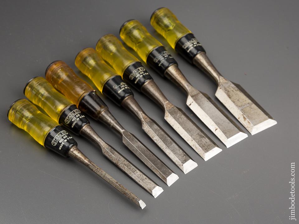 Set of Seven STANLEY No. 60 EVERLASTING Chisels - 81785