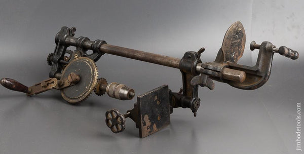 MILLERS FALLS No. 21 Table Mounted Drill Press 100% COMPLETE with Table & Vise - 81794