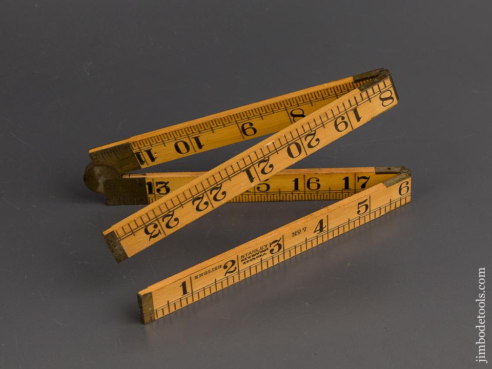 Mint! STANLEY No. 7 Boxwood and Brass Two Foot Four Fold Blind Man's Rule - 81801U