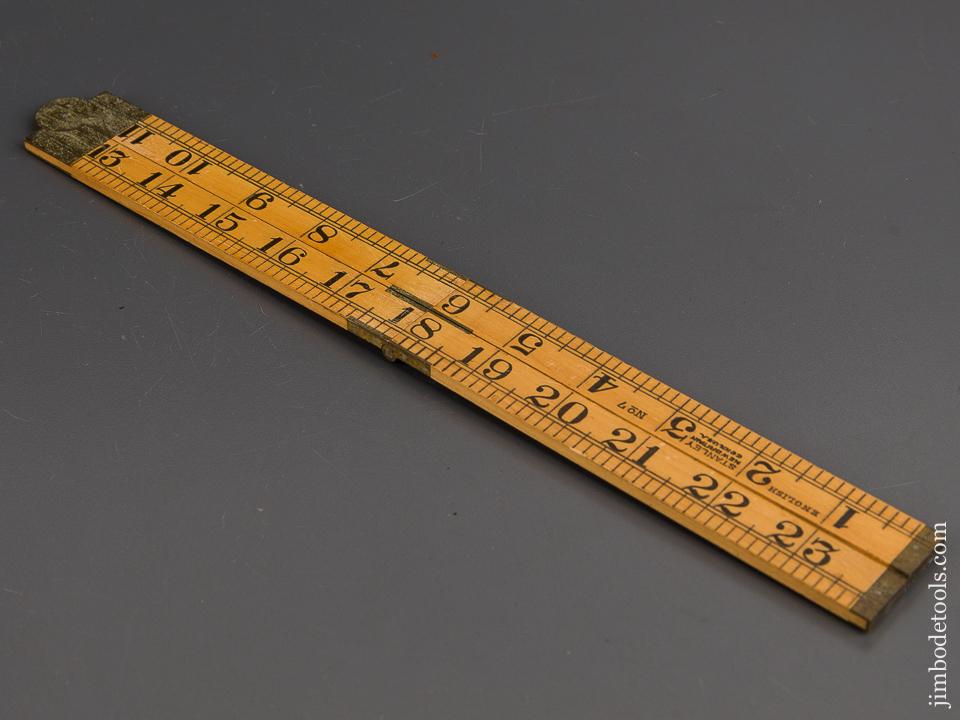 Mint! STANLEY No. 7 Boxwood and Brass Two Foot Four Fold Blind Man's Rule - 81801U