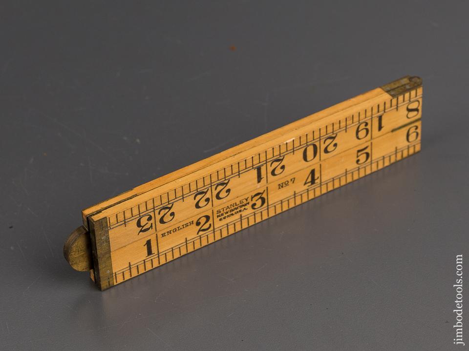 Mint! STANLEY No. 7 Boxwood and Brass Two Foot Four Fold Blind Man's Rule - 81801U
