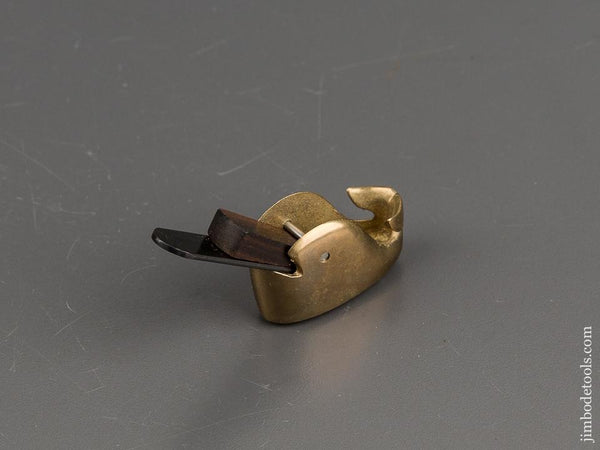 1 3/4 inch Signed! OTT BOTT Brass Compassed & Radiused Violin Maker's Whale Plane in Original Sack - 81803