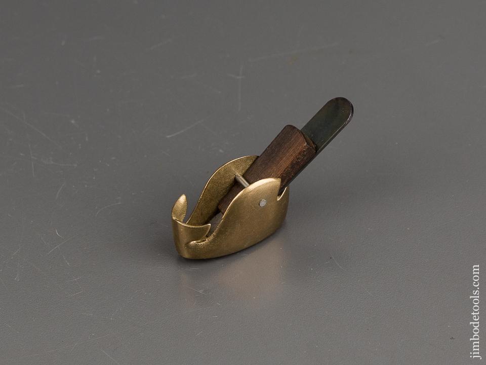 1 3/4 inch Signed! OTT BOTT Brass Compassed & Radiused Violin Maker's Whale Plane in Original Sack - 81803