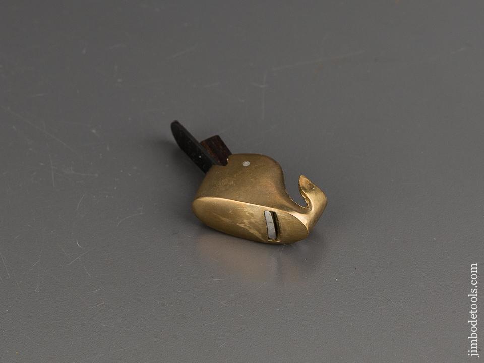 1 3/4 inch Signed! OTT BOTT Brass Compassed & Radiused Violin Maker's Whale Plane in Original Sack - 81803