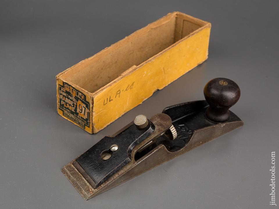 STANLEY No. 97 Cabinet Maker's Rabbet Plane EXTRA FINE in Original Box - 81830