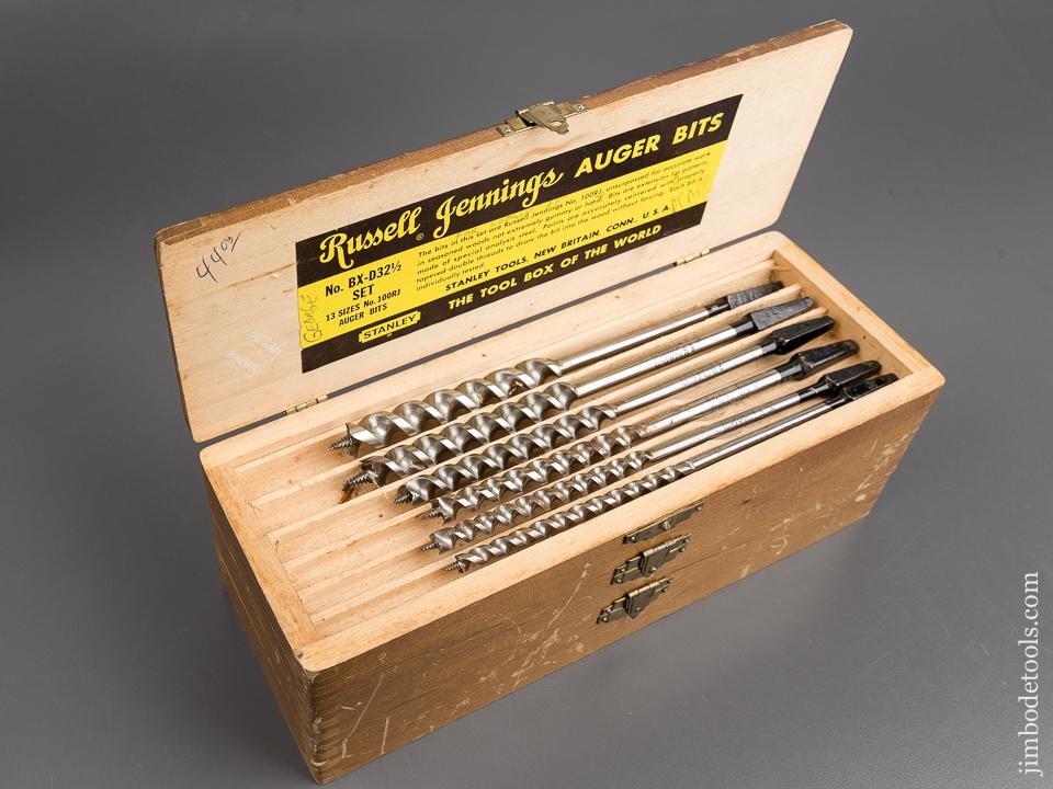 RARE Coarse! Complete Set of 13 RUSSELL JENNINGS Auger Bits in Original 3 Tiered Box -81833