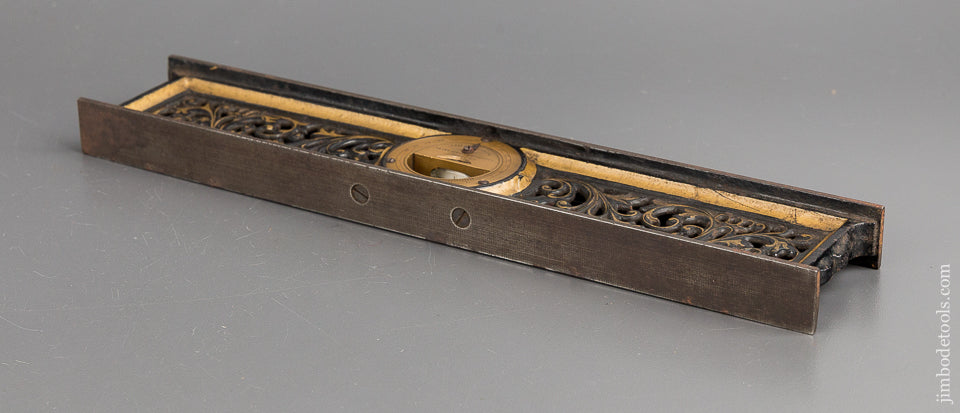 Ridiculously FINE Twelve inch DAVIS Filigris Level with Full Gold Pinstripes and Original Box Lid and Label - 81869U