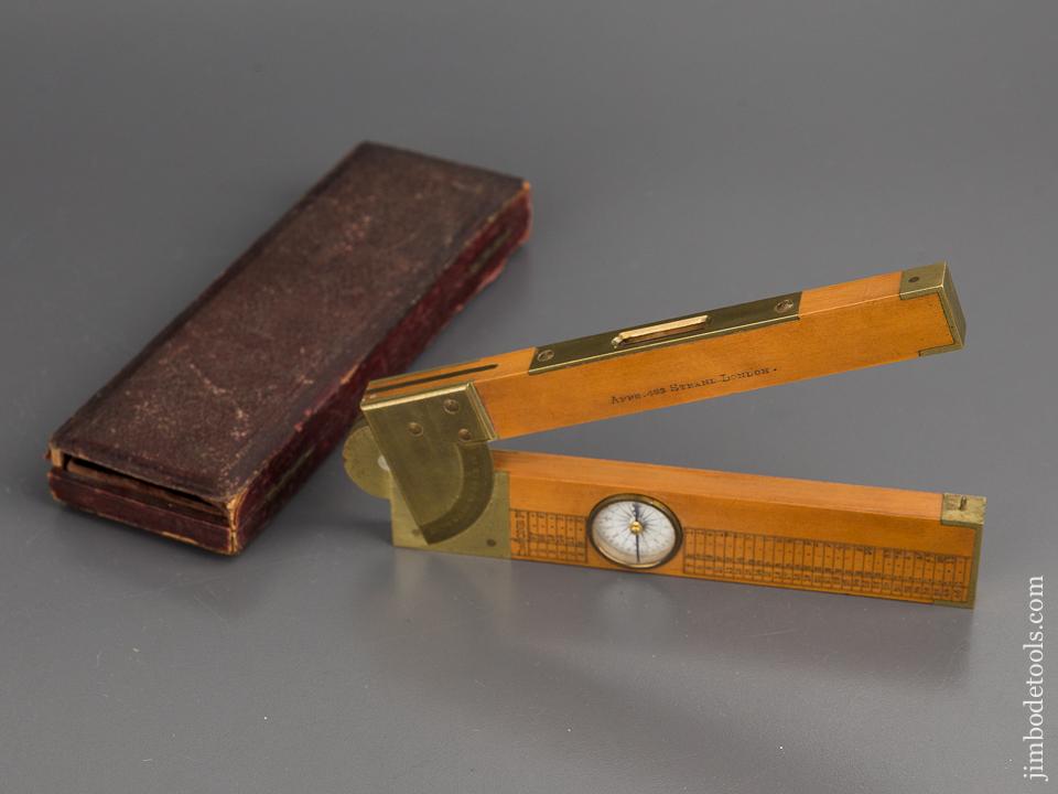 MINT Boxwood and Brass Clinometer in Original Box by APPS LONDON - 81884U