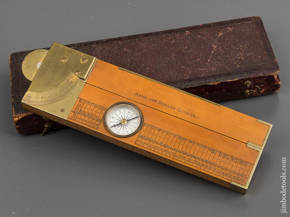 MINT Boxwood and Brass Clinometer in Original Box by APPS LONDON - 81884U