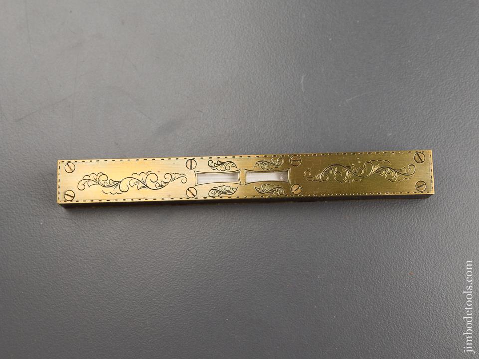 PAUL HAMLER 4 1/4 inch Engraved Rosewood and Brass Level MINT - 81887U