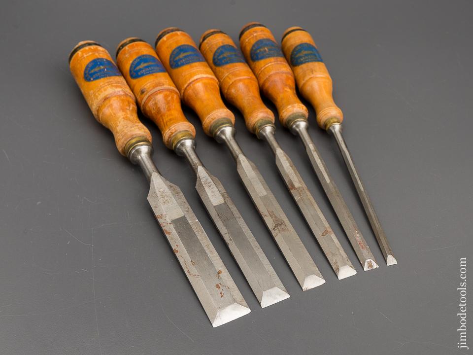 Sought After! E.A. BERG ESKILSTUNA Tang Chisel Set with Decals EXTRA FINE - 82009