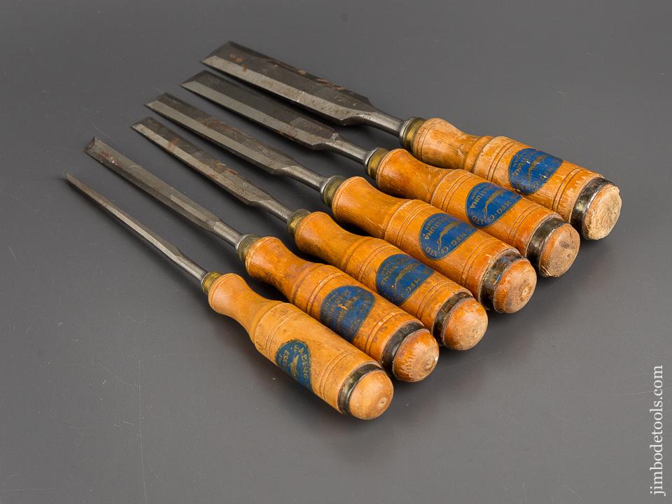 Sought After! E.A. BERG ESKILSTUNA Tang Chisel Set with Decals EXTRA FINE - 82009