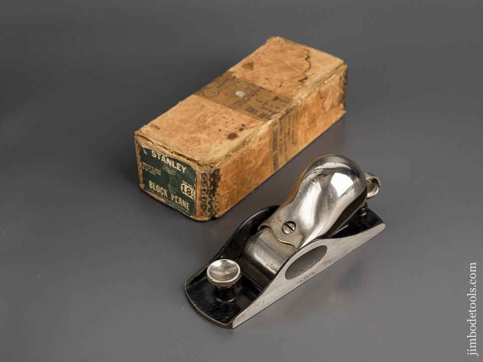 STANLEY No. 18 1/4 Knuckle Joint Block Plane NEAR MINT in Original Box - 82018R