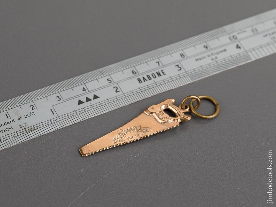 Rare Miniature 1 5/8 inch Brass SIMONDS Saw Watch Fob - 82020R