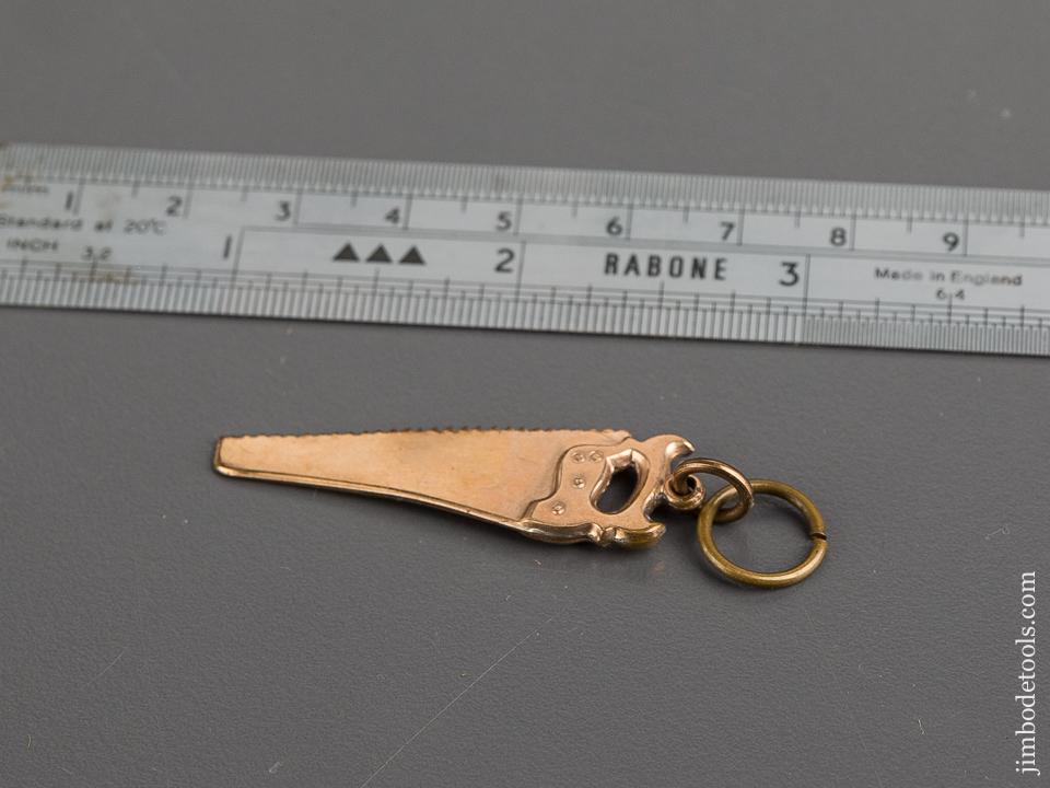 Rare Miniature 1 5/8 inch Brass SIMONDS Saw Watch Fob - 82020R
