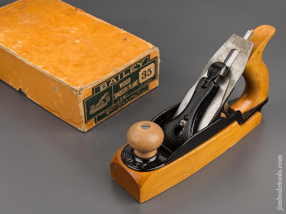 STANLEY No. 35 Transitional Smooth Plane MINT in Original Box circa 1910 UNUSED! - 82035R