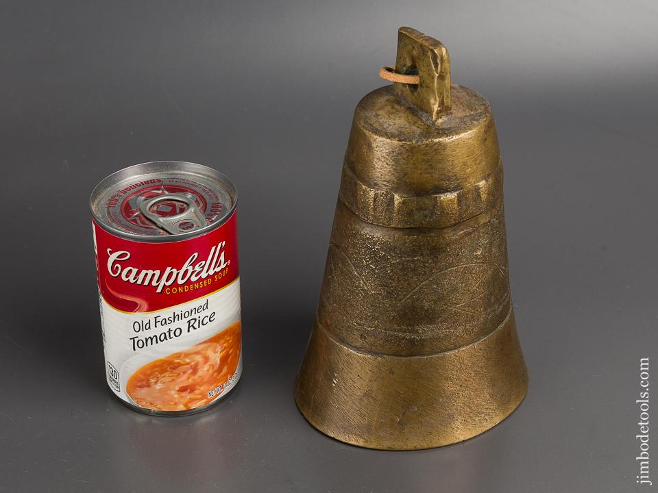 Seven inch Antique Brass Cow Bell - 82032R