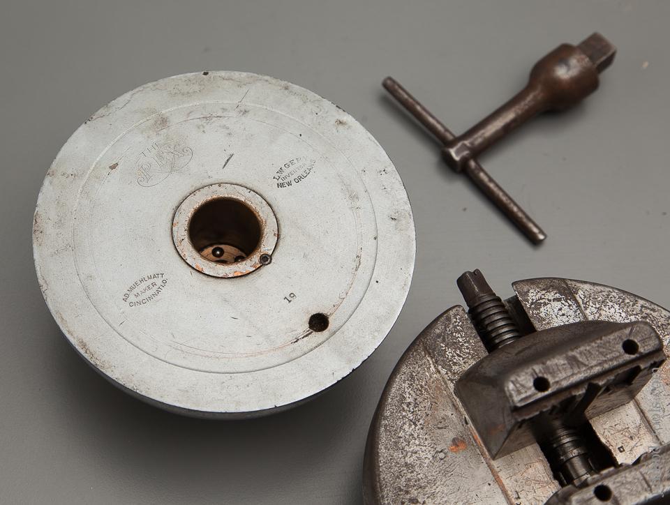 Fine THE REX Graver's Ball with Original Key by Inventor L.W. GERY NEW ORLEANS and Maker A.D. MUEHLMATT CINCINNATI - 82099R