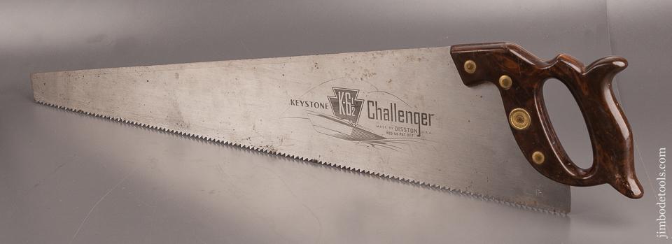 RARE 5 1/2 point 26 inch Rip DISSTON K6 1/2 KEYSTONE CHALLENGER Hand Saw with DISSTONITE Handle MINT - 82171