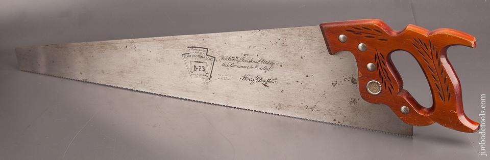 12 point 26 inch Crosscut DISSTON D23 Hand Saw NEAR MINT - 82172