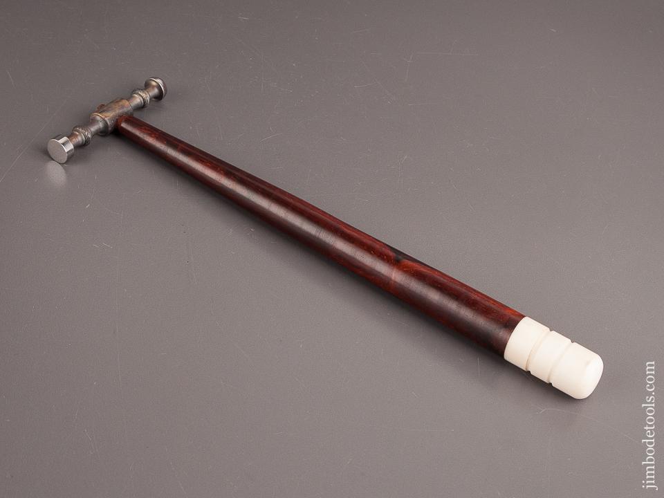 Stunning Five ounce Rosewood and Faux Bone Hammer with Rope Knurling - 82180